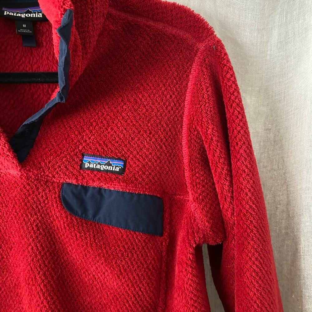 Patagonia sz M red polartec fleece - Picture 3 of 9